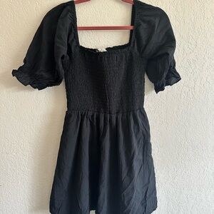 Wayf Charcoal Smocked Dress